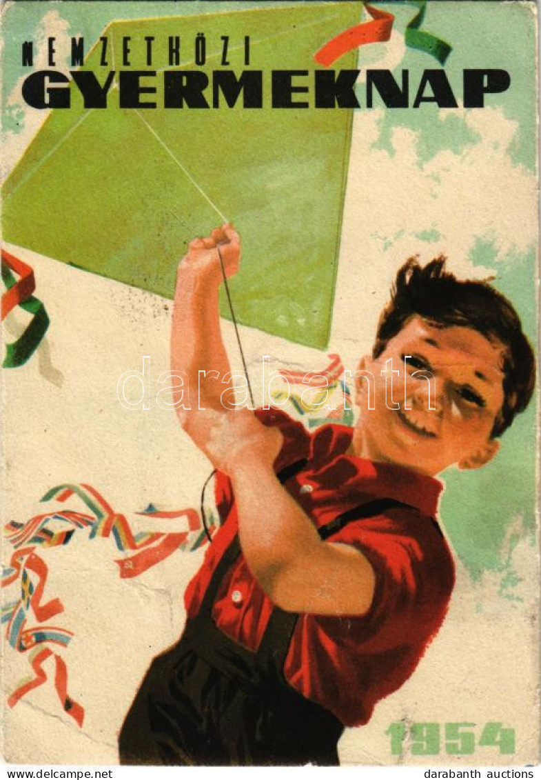 * T3 1954 Nemzetközi Gyermeknap. Kiadja A Magyar Nők Demokratikus Szövetsége / International Children's Day, Socialist P - Ohne Zuordnung