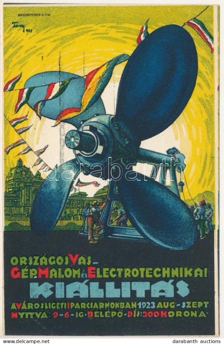 ** T2 1923 Budapest, Országos Vas-, Gép-, Malom és Elektrotechnikai Kiállítás. Bruchsteiner és Fia Litho / Hungarian Nat - Unclassified