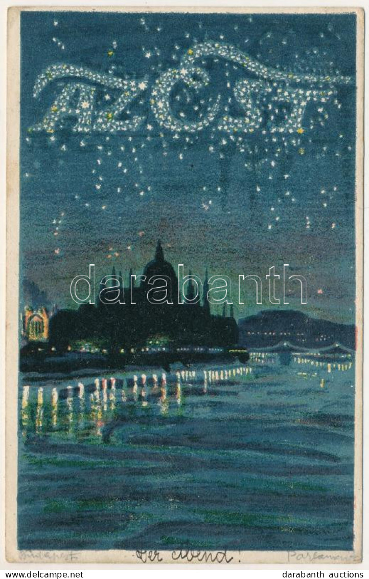 T2/T3 1913 Az Est Napilap Reklámja / Hungarian Newspaper Advertisement Art Postcard (EK) - Unclassified