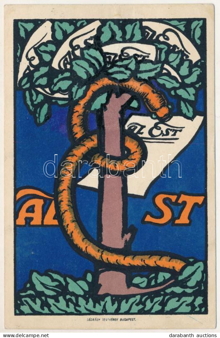 T2/T3 1913 Az Est Napilap Reklámja. Légrády Testvérek Kiadása / Hungarian Newspaper Advertisement Art Postcard S: Vadász - Non Classés