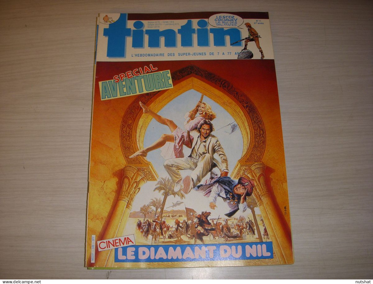 TINTIN 548 07.03.1986 CINEMA DOUGLAS Le DIAMANT Du NIL L'AVENTURE En 2 ROUES - Tintin