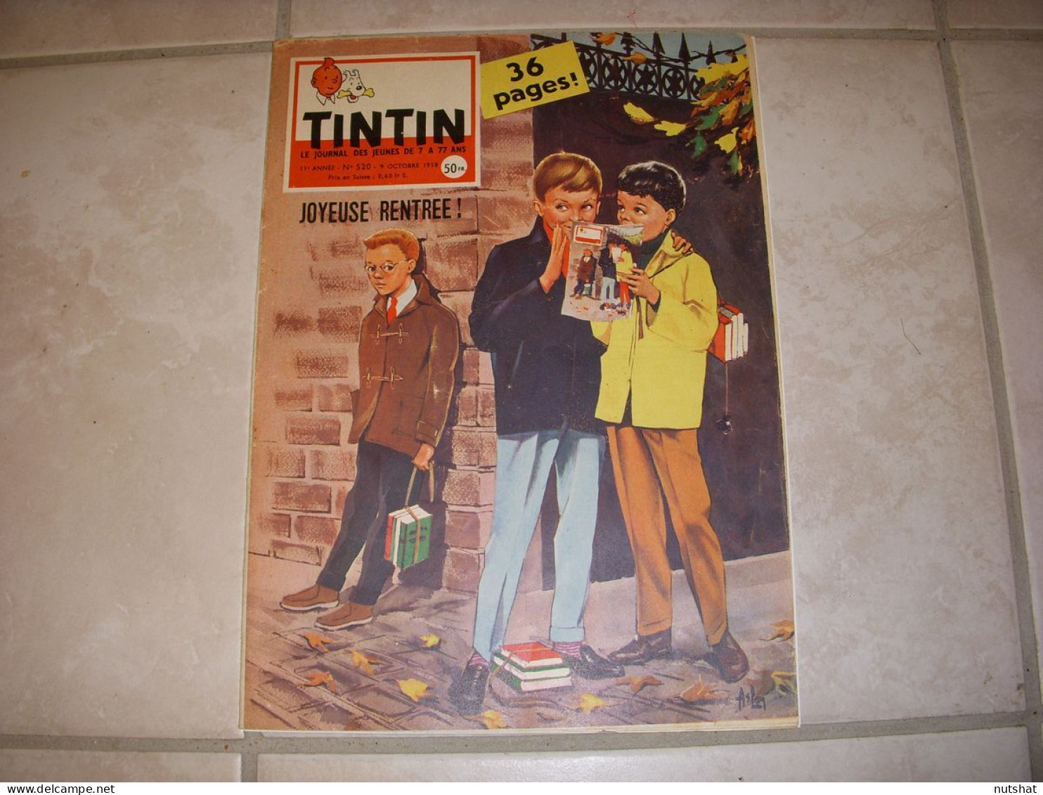 TINTIN 520 09.10.1958 Le SALON NAUTIQUE La DYNA PANHARD AUTO Mike HAWTHORN - Tintin