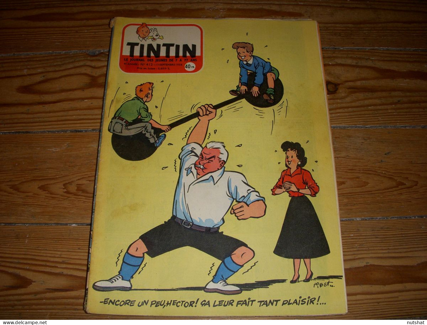 TINTIN 412 13.09.1956 BATEAU L'EGARE II Dans L'ATLANTIQUE TEST ETES VOUS NERVEUX - Tintin