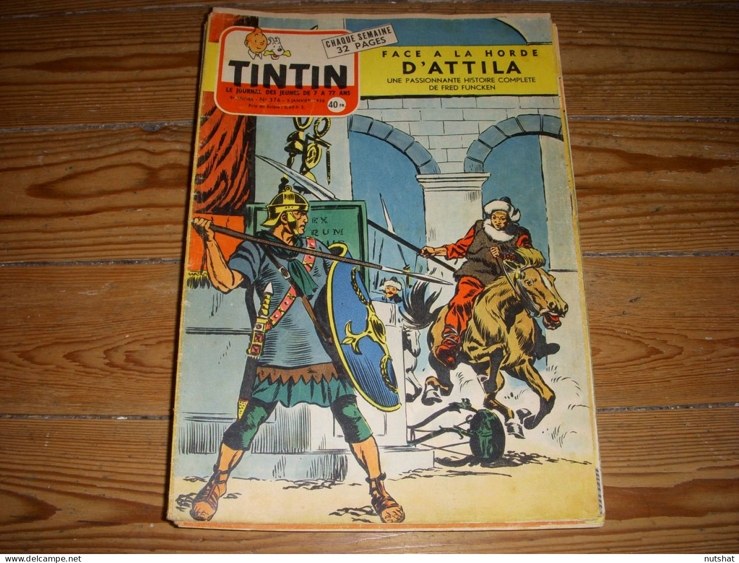 TINTIN 376 05.01.1956 BD ATTILA Et Les HUNS Le TOUR Du MONDE Du TOHU-BOHU - Tintin