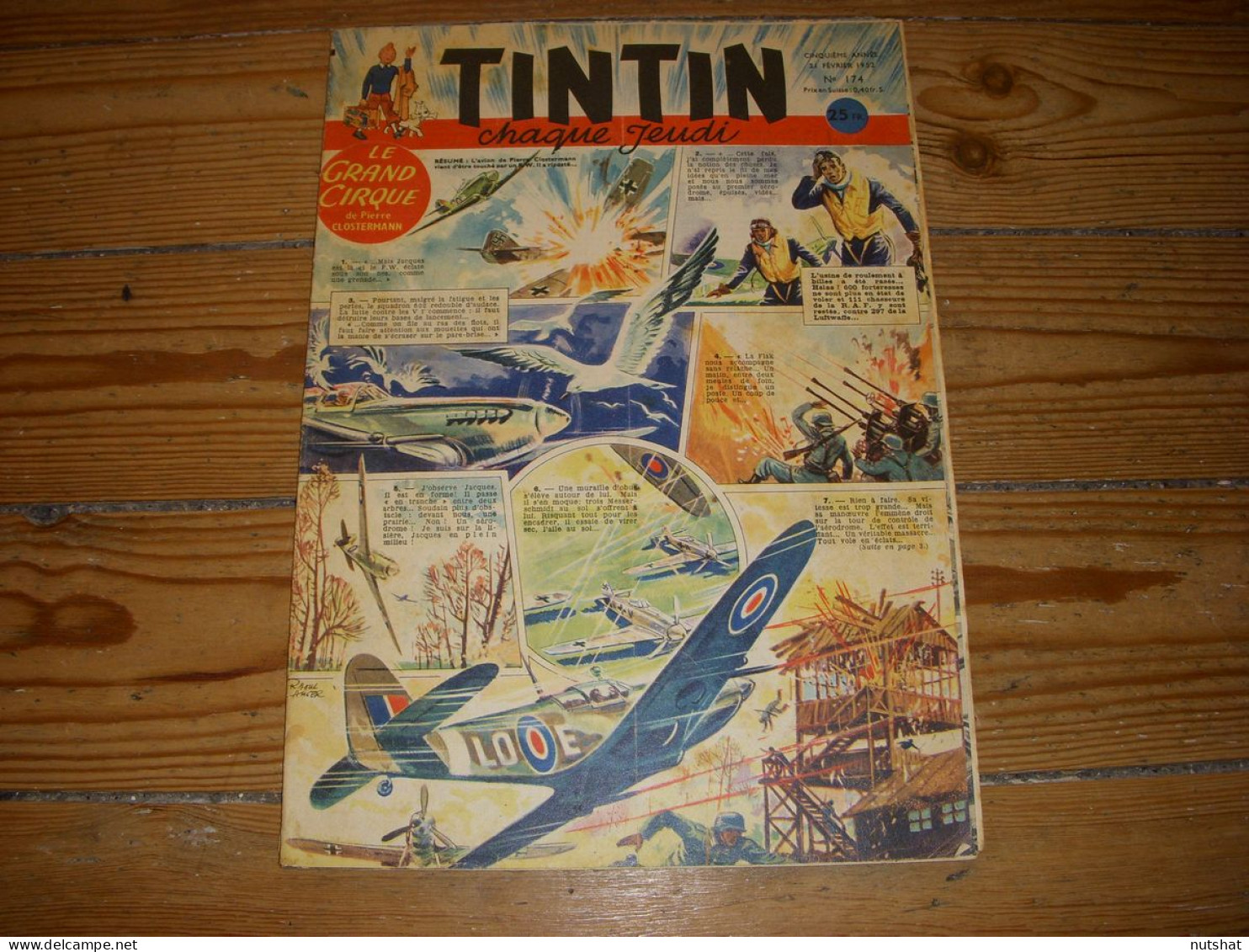 TINTIN 174 21.02.1952 CYCLO CROSS Roger RONDEAUX Le CANAL De SUEZ MARDI-GRAS - Tintin