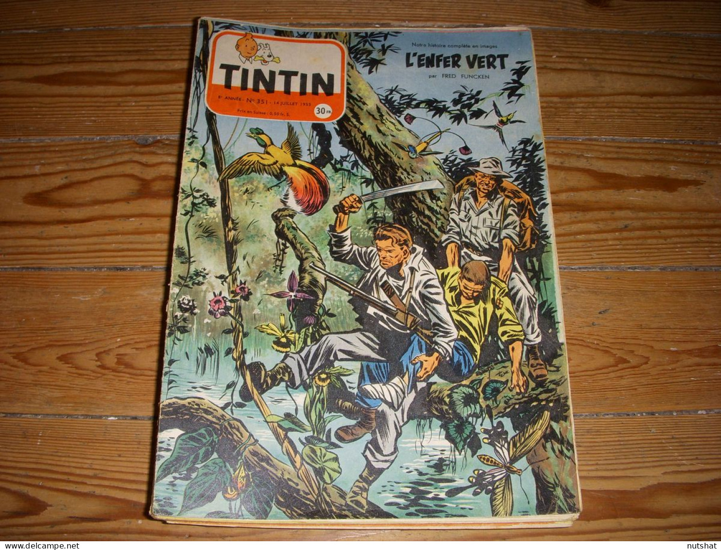 TINTIN 351 14.07.1955 Les PLANTES CARNIVORES L'AFFAIRE TOURNESOL De HERGE - Tintin