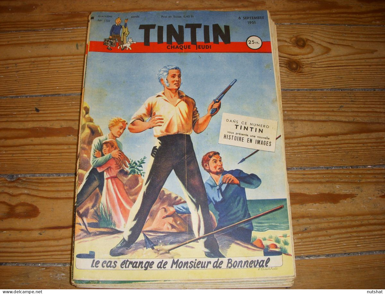 TINTIN 150 06.09.1951 Le CHOCOLAT Le CAS ETRANGE De MONSIEUR De BONNEVAL JEUX - Tintin