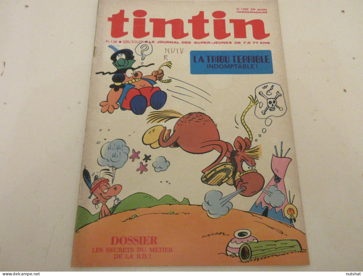 TINTIN 1250 12.10.1972 DOSSIER Les SECRETS De La BD CARICATURE Michel PICCOLI    - Tintin