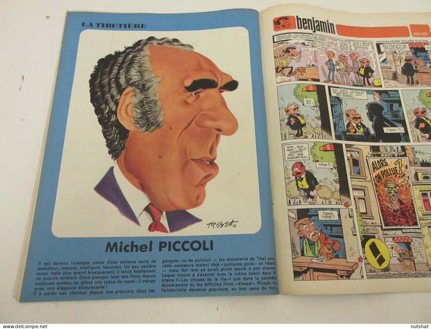 TINTIN 1250 12.10.1972 DOSSIER Les SECRETS De La BD CARICATURE Michel PICCOLI    - Tintin