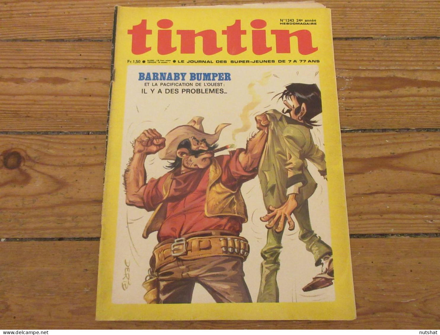 TINTIN 1243 24.08.1972 CARICATURE Jean YANNE DOSSIER Les DECHETS ZOO La LOUTRE   - Kuifje