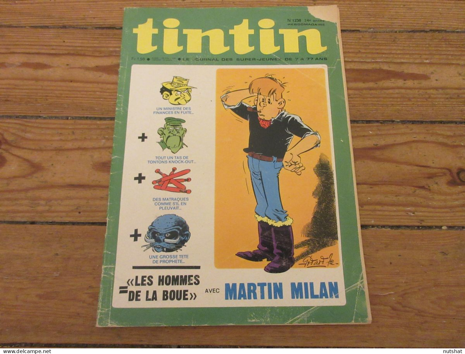 TINTIN 1238 20.07.1972 MINI-POSTER ALIX CARICATURE Lee MARVIN DOSSIER GROTTES    - Tintin