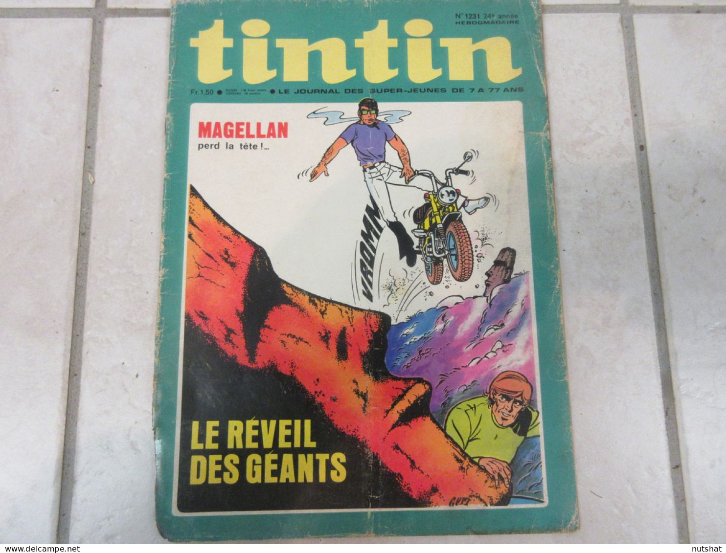 TINTIN 1231 01.06.1972 MINI-POSTER Luc ORIENT DOSSIER INSECTES CARICATURE NIXON  - Tintin