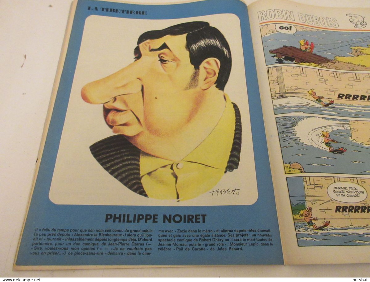 TINTIN 1244 31.08.1972 ENQUETE Ric HOCHET CARICATURE NOIRET POSTER TAKA TAKATA   - Kuifje