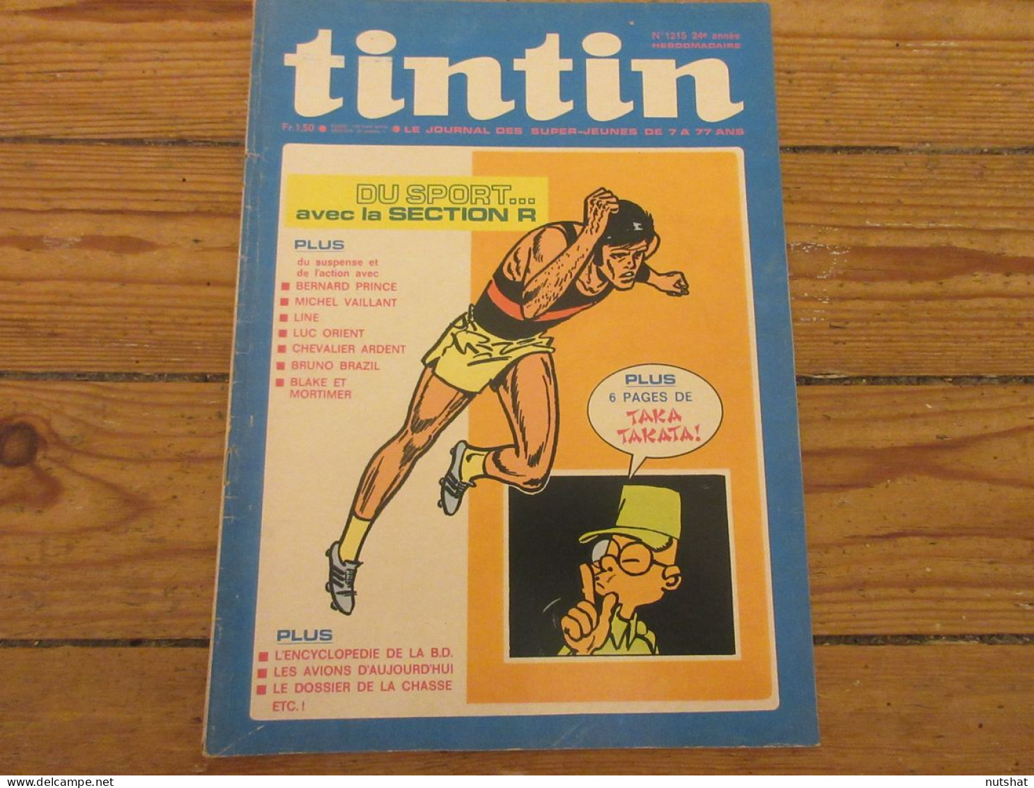 TINTIN 1215 10.02.1972 AVIONS BD COMPLETE 6 Pages TAKA TAKATA DOSSIER CHASSE     - Tintin