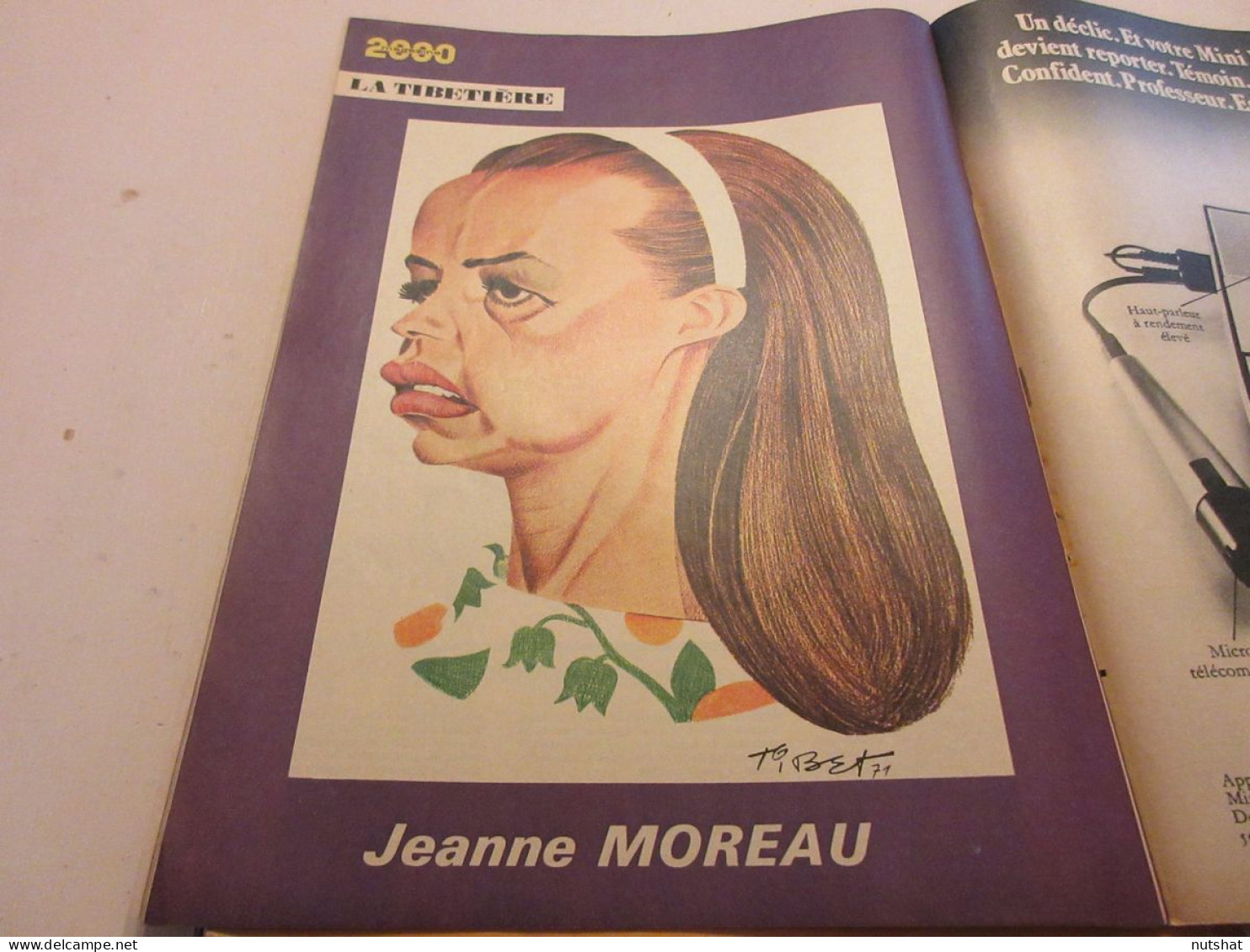 TINTIN 1207 16.12.1971 DOSSIER ESPIONNAGE INDUSTRIEL CARICATURE Jeanne MOREAU    - Tintin