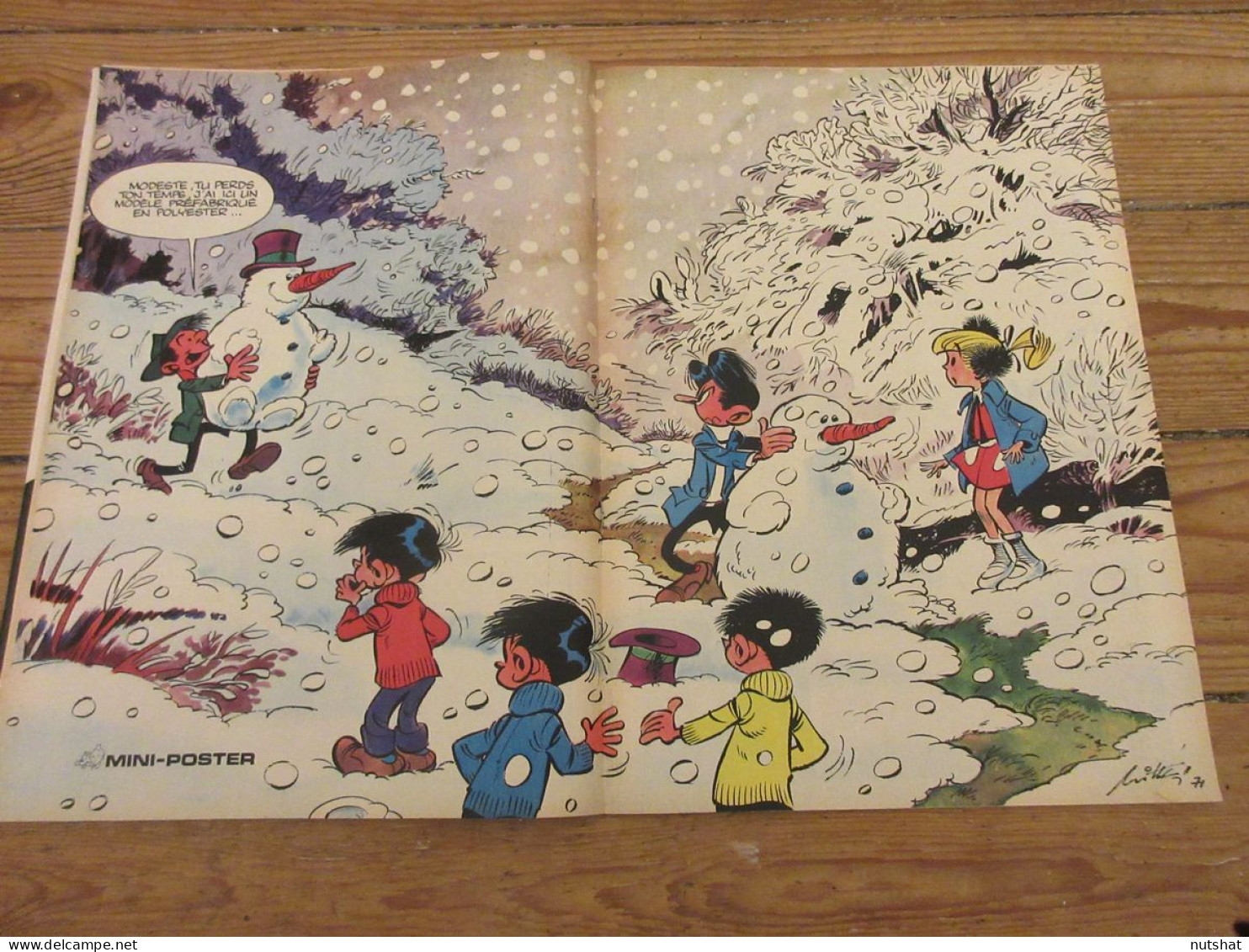 TINTIN 1212 20.01.1972 MINI-POSTER MODESTE Et POMPON DOSSIER De L'AFFICHE        - Tintin