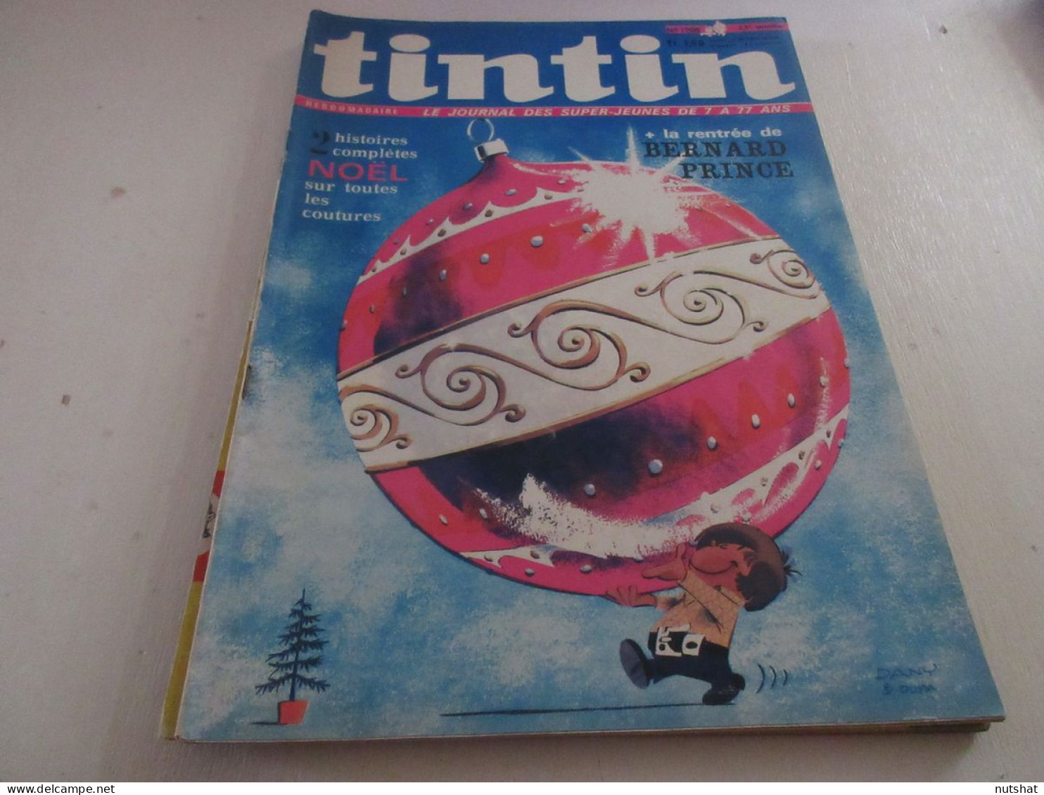 TINTIN 1206 09.12.1971 Nana MOUSKOURI BILLET FRANCE EXPEDITION SUEZ LIVRES NOEL  - Tintin