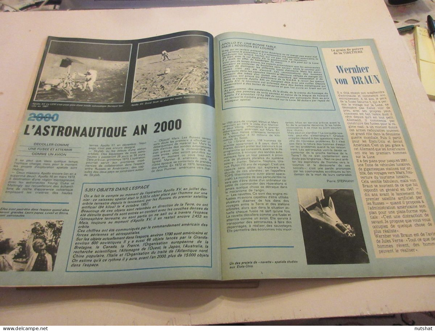 TINTIN 1203 18.11.1971 DOSSIER ASTRONAUTIQUE 2000 CARICATURE Wernher Von BRAUN   - Tintin
