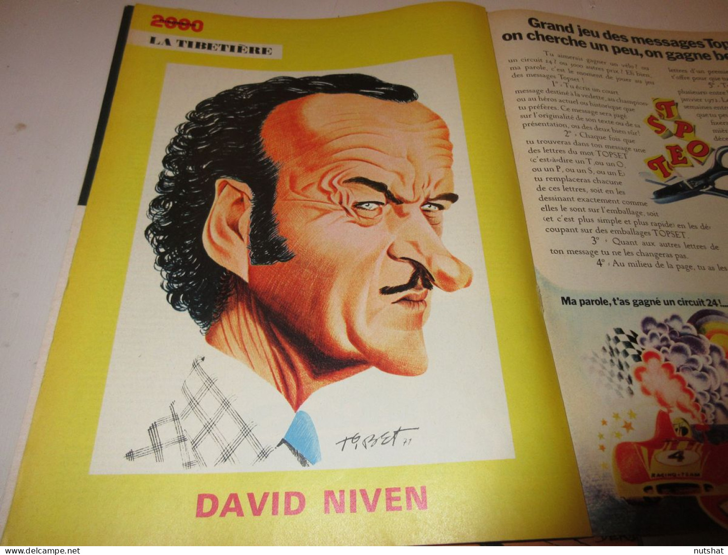 TINTIN 1202 11.11.1971 PARADE JOUETS 71 DOSSIER SNOBISME CARICATURE David NIVEN  - Tintin