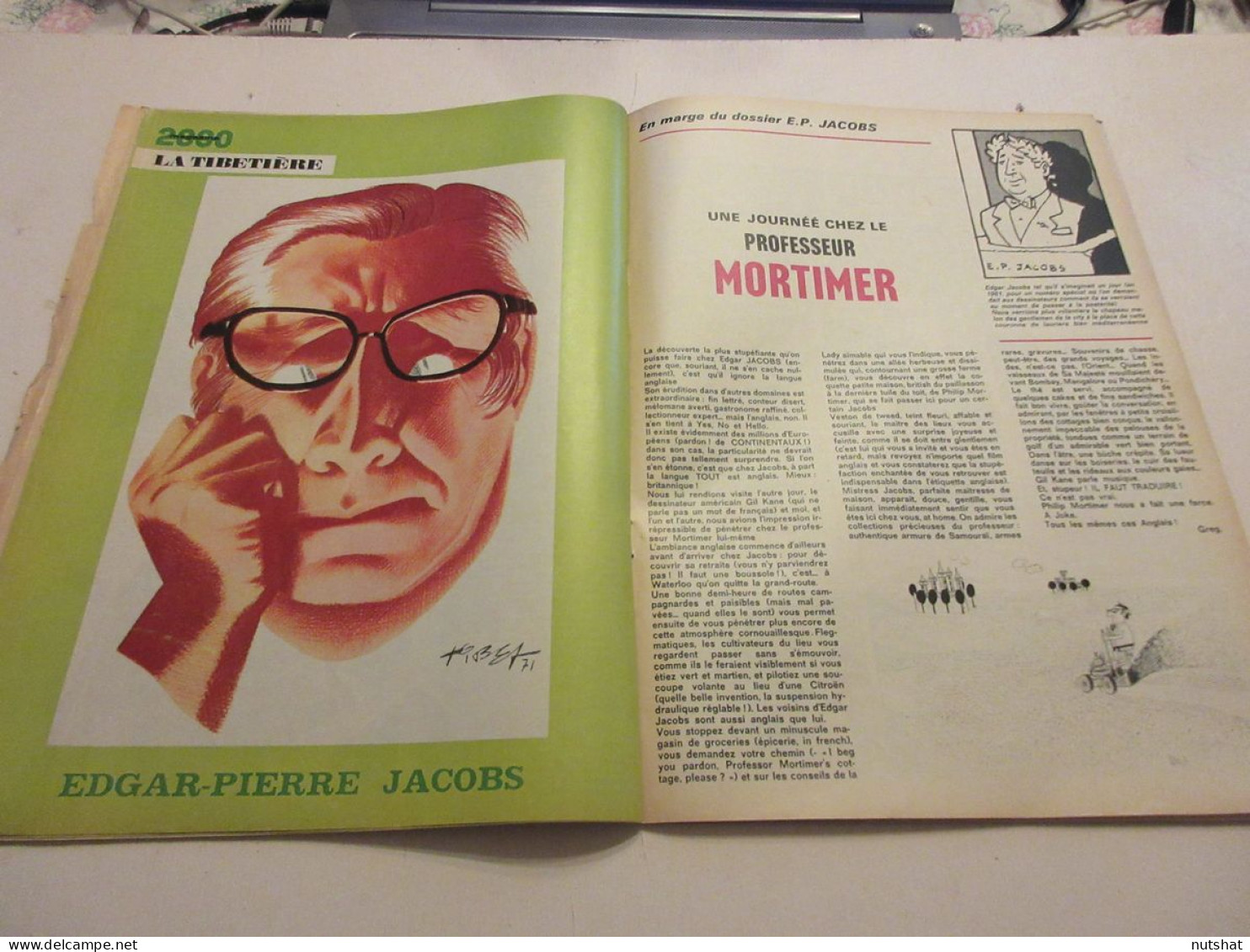 TINTIN 1198 14.10.1971 DOSSIER Et CARICATURE Edger-Pierre JACOBS BLAKE MORTIMER  - Tintin
