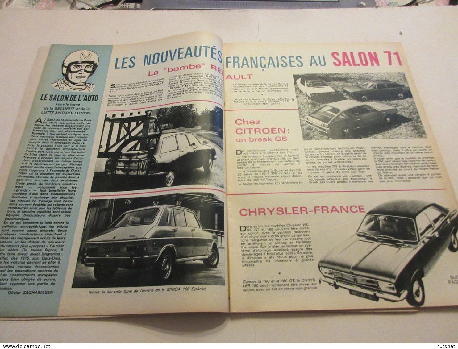 TINTIN 1197 07.10.1971 SALON AUTO 1971 FRANCAIS Et ETRANGERS 8p. CONCOURS KREMA  - Tintin