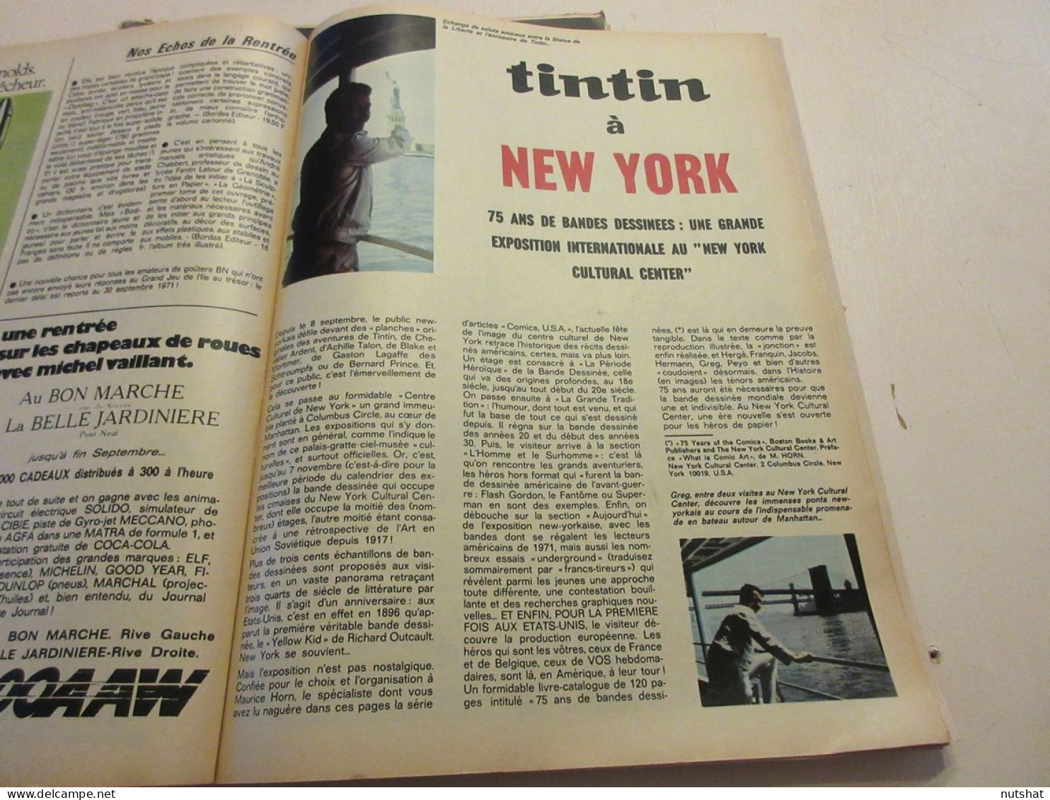TINTIN 1195 23.09.1971 TINTIN NEWYORK SCIENCE La BIONIQUE BILLETS GUERRE VENDEE  - Tintin