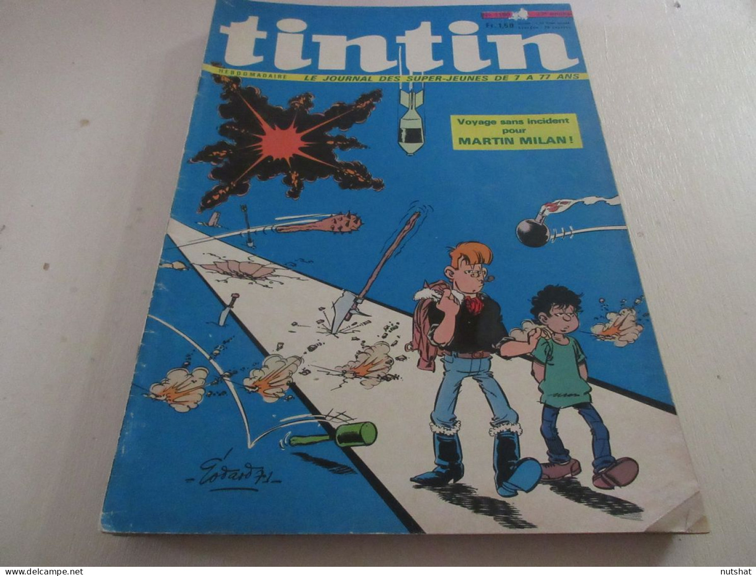 TINTIN 1190 19.08.1971 AVION VFW 614 FLEURINES VALLEE Des PEAUX ROUGES A. DELON  - Tintin