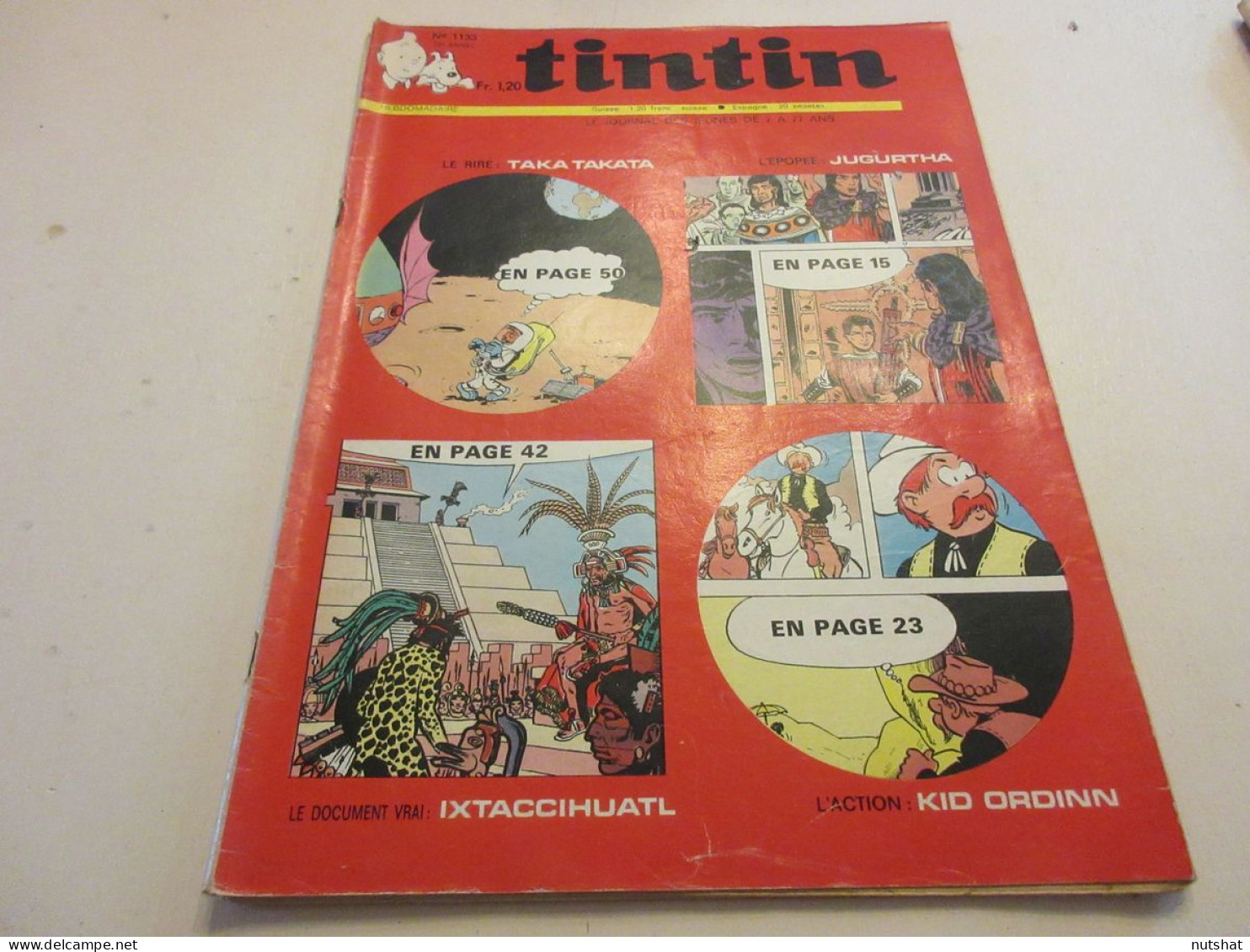 TINTIN 1133 16.07.1970 RUGBY Les CAMBERABERO FILM 5 HOMMES ARMES PELE Au GREVIN  - Tintin