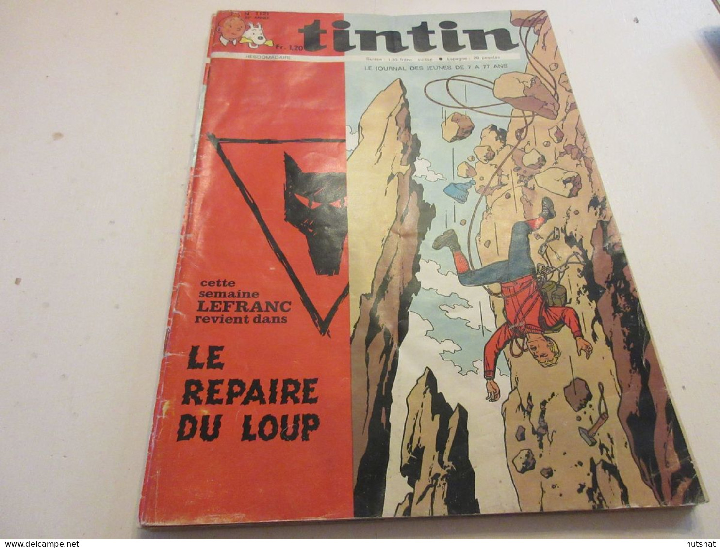 TINTIN 1121 23.04.1970 FIAT 128 PUBLICITE VELOSOLEX 439Fr FILM Le FILS Du DESERT - Tintin