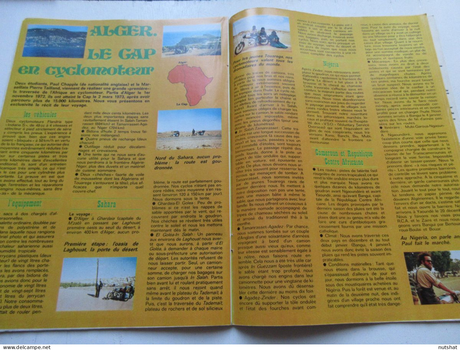 TINTIN 025 26.06.1973 Jean Paul BELMONDO RAID TRAVERSEE AFRIQUE En CYCLOMOTEUR   - Tintin