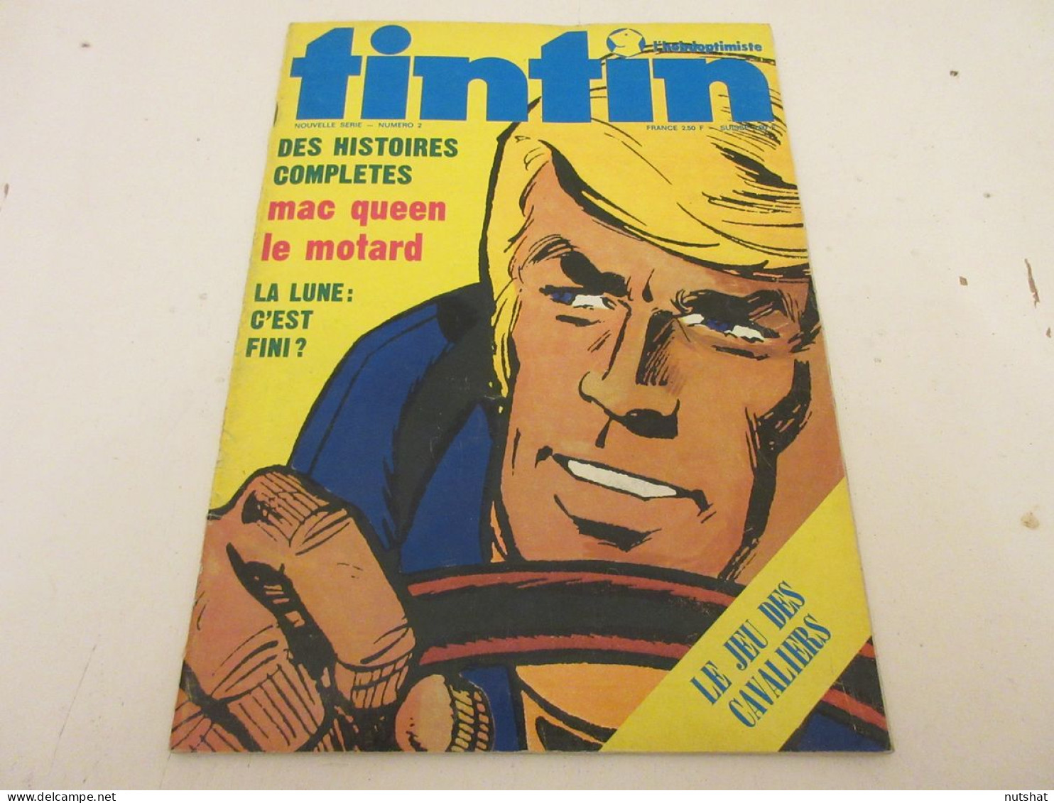 TINTIN 002 16.01.1973 VOL Sur La LUNE Steve MAC QUEEN MOTARD CARTE Julien CLERC  - Tintin