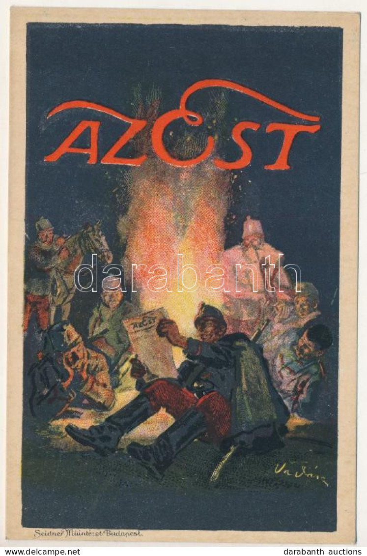 ** T2 Az Est Napilap Reklámja. Seidner Műintézet / Hungarian Newspaper Advertisement Art Postcard S: Vadász - Ohne Zuordnung