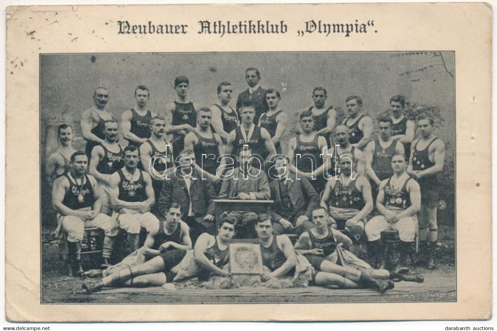 T3 1910 Neubauer Athletikklub "Olympia" / Austrian Athletics Club / Osztrák Atlétikai Klub, Sportolók (apró Lyukak / Tin - Zonder Classificatie