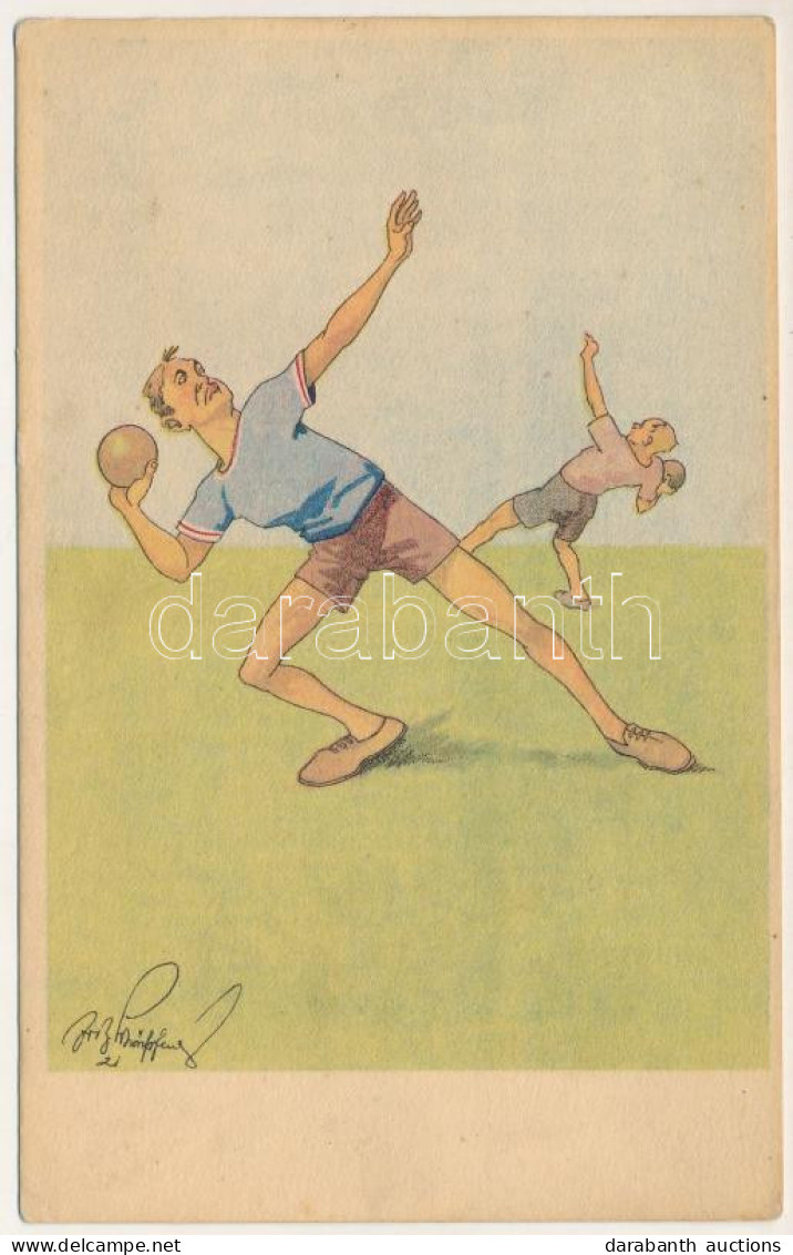 ** T2/T3 Súlylökés / Shot Put, Sport Humour. B.K.W.I. 404-5. S: Fritz Schönpflug (EK) - Non Classés