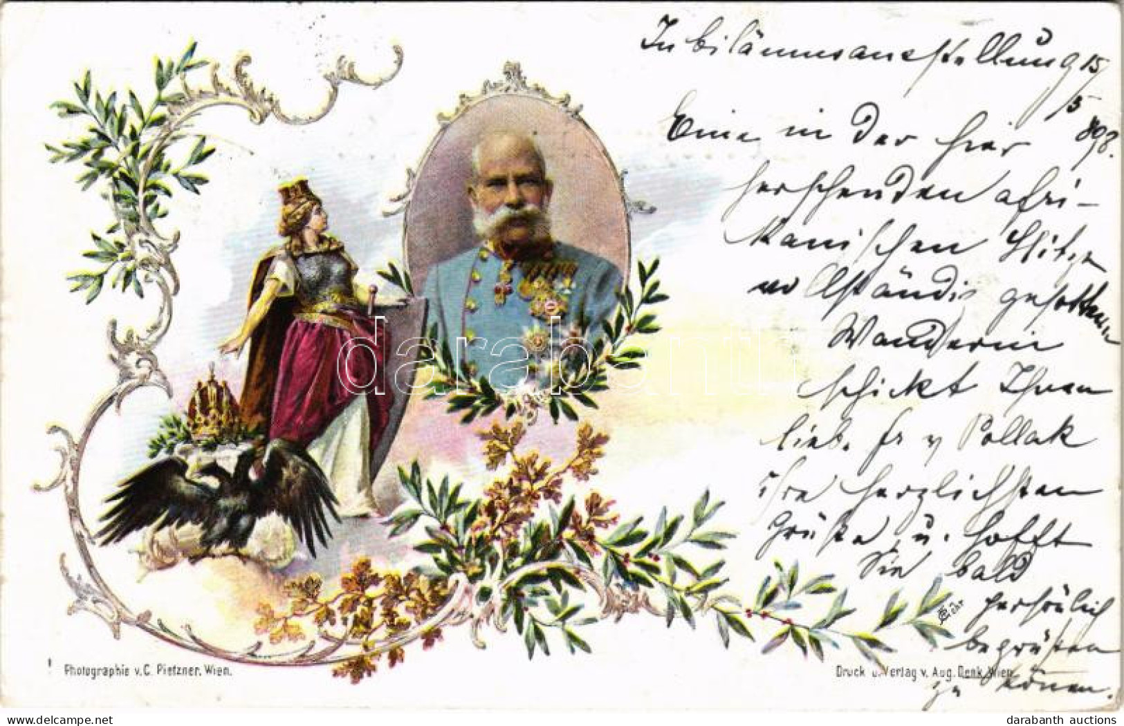 T2/T3 1898 (Vorläufer) Ferenc József Szecessziós Lap / Franz Joseph. C. Pietzner Art Nouveau, Floral (EK) + "Jubiläums-A - Ohne Zuordnung