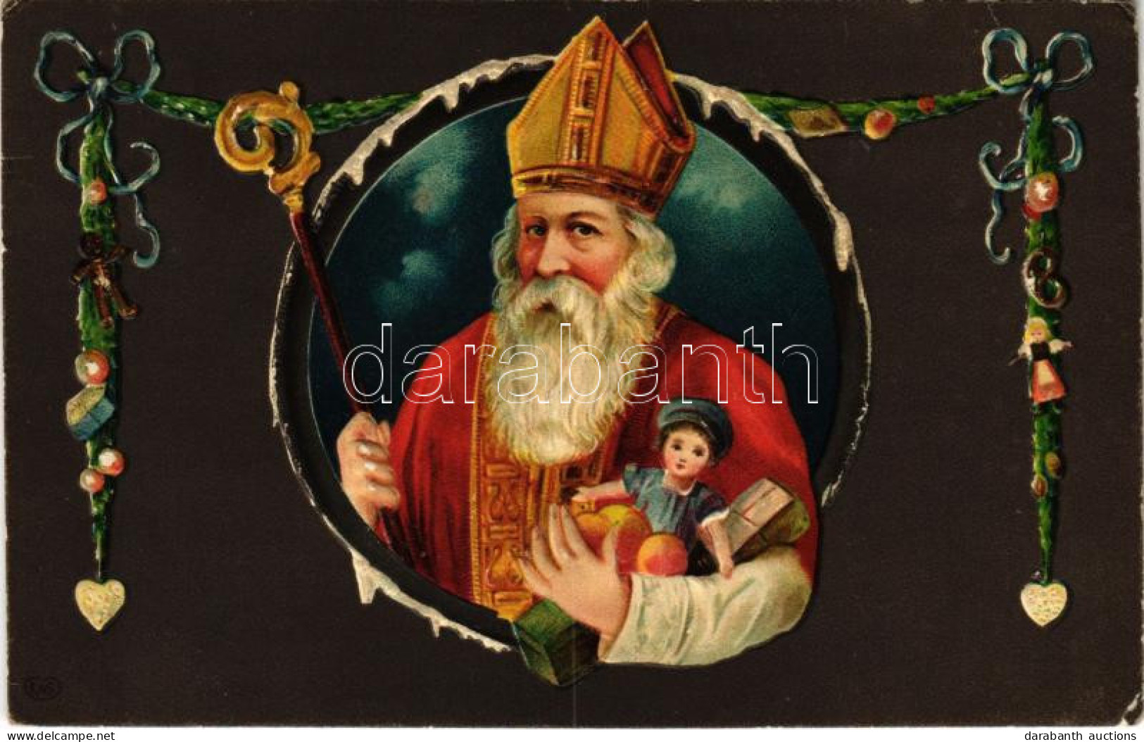 T2/T3 1908 Mikulás / Saint Nicholas With Toys. Emb. Litho (EK) - Zonder Classificatie