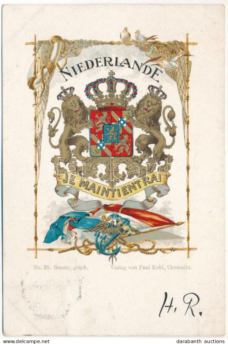 T2/T3 1899 (Vorläufer) Niederlande Je Maintiendrai / Coat Of Arms Of The Netherlands "I Shall Maintain". Verlag Von Paul - Non Classés