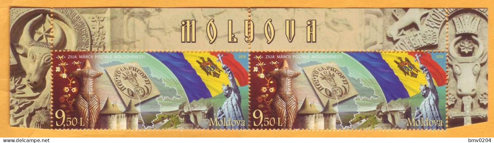 2018 Moldova Moldavie Moldau "Moldovan Postmark Day". Romania  2 Stamps Mint - Moldova