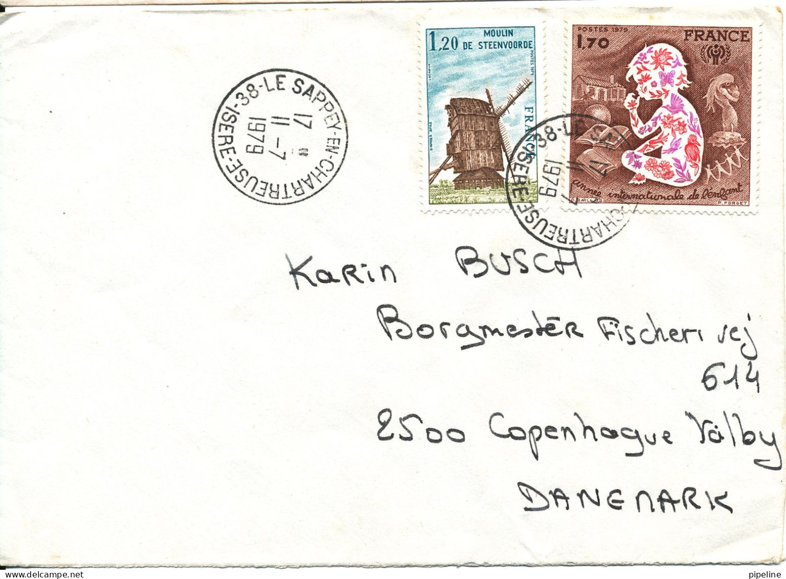 France Cover Sent To Denmark 11-7-1979 Topic Stamps - Brieven En Documenten