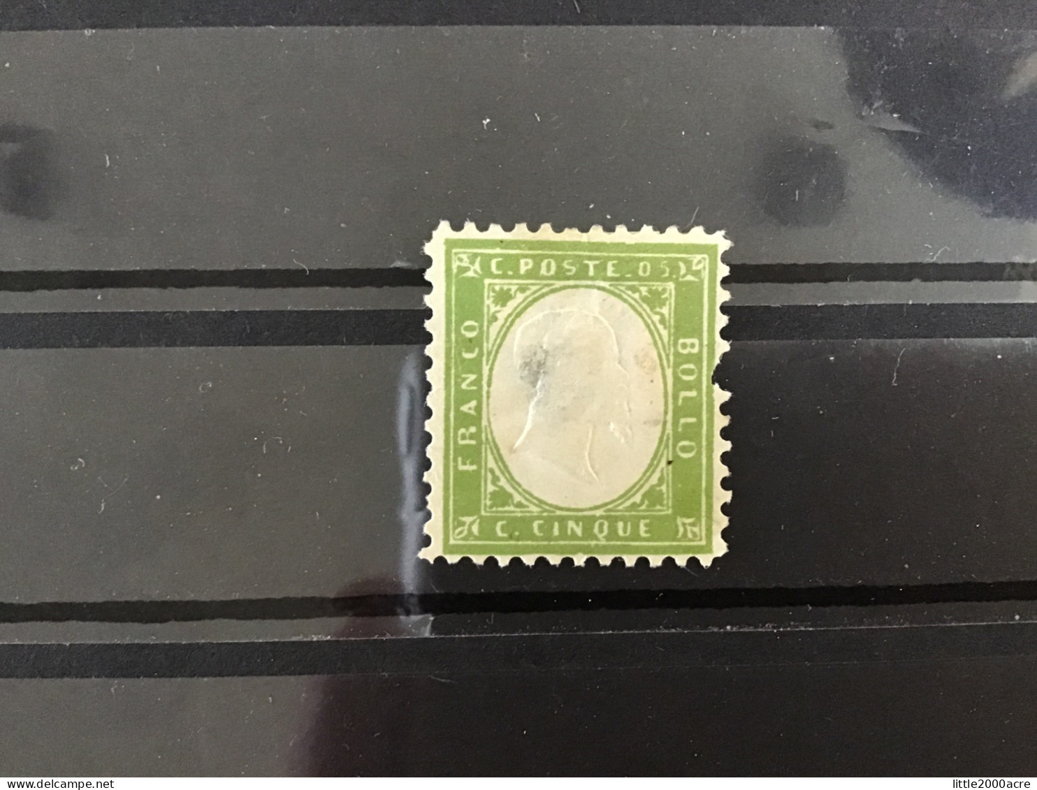 Sardinia 1855-63 5c Green Mint Perforated Reprint SG 25? Yv 10 (with Faults) - Sardinia