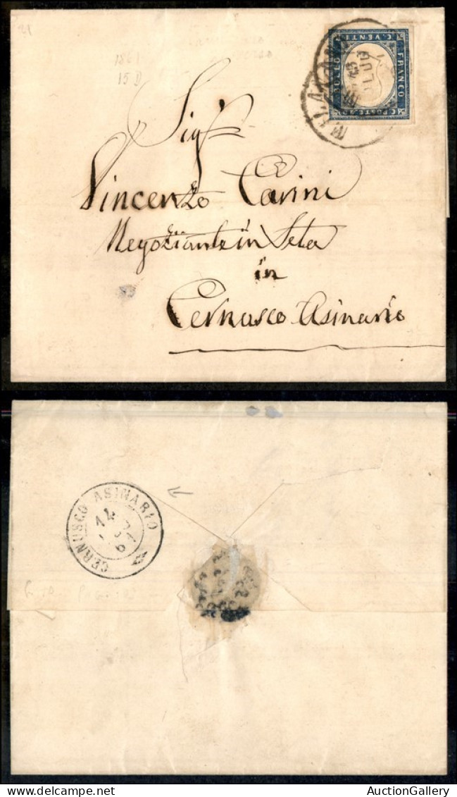 Antichi Stati Italiani - Lombardo Veneto - Territori Italiani D'Austria - 20 Cent (15Da - Sardegna) Su Lettera Da Milano - Sonstige & Ohne Zuordnung