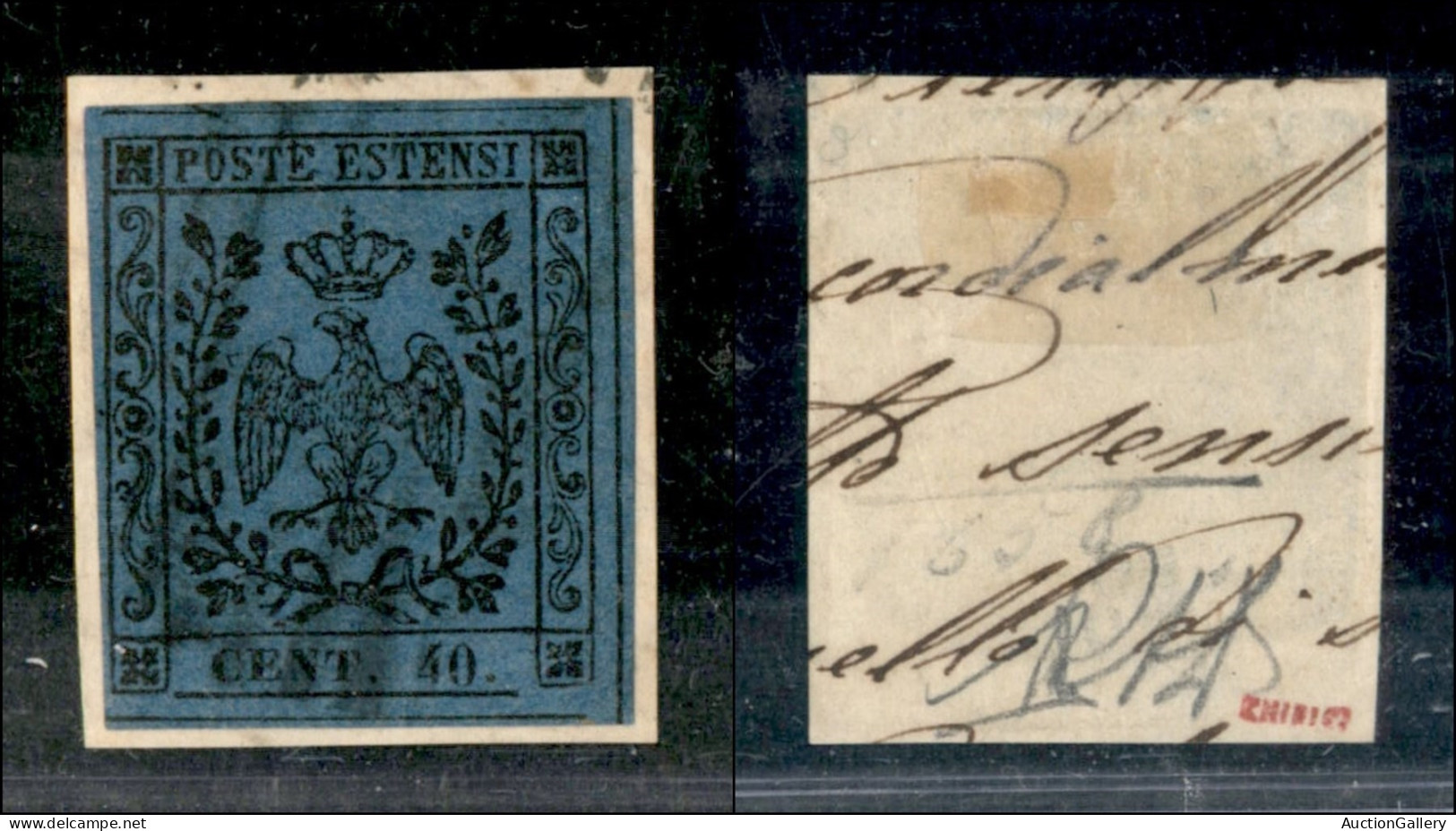 Antichi Stati Italiani - Modena - 1852 - 40 Cent (10) Usato Su Frammento (210) - Altri & Non Classificati