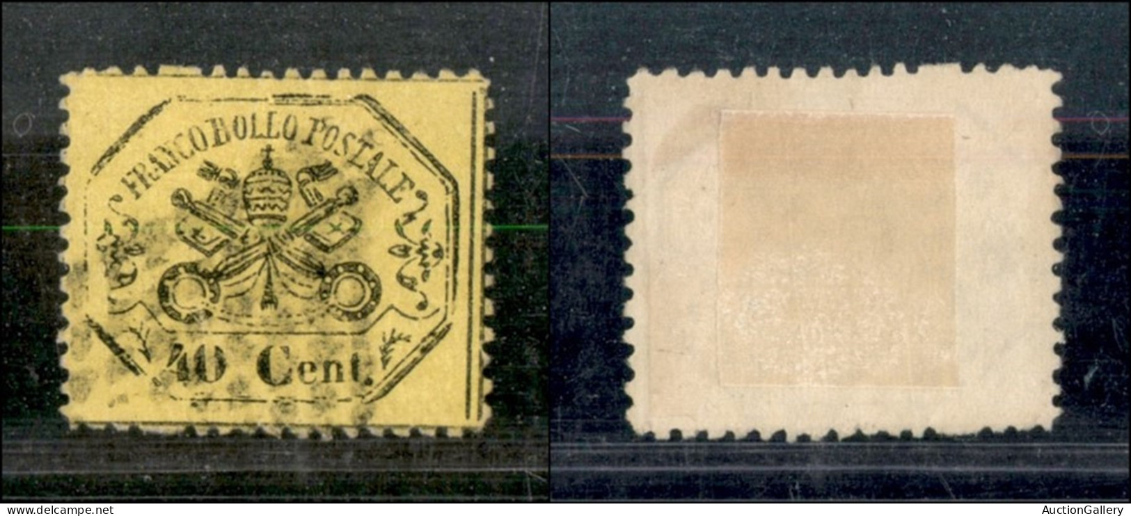 Antichi Stati Italiani - Stato Pontificio - 1868 - 40 Cent (29n) Usato - Senza Punto Dopo La Cifra + Stampa Difettosa (1 - Autres & Non Classés
