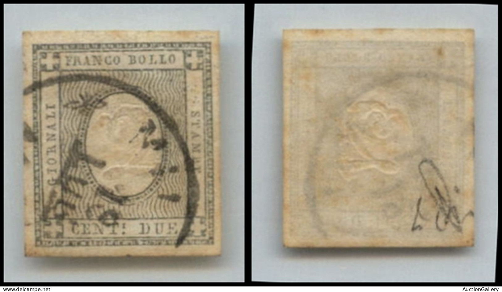 Antichi Stati Italiani - Sardegna - 1861 - 2 Cent (20) Usato - Sbarretta Sotto Il Mese (175+) - Andere & Zonder Classificatie