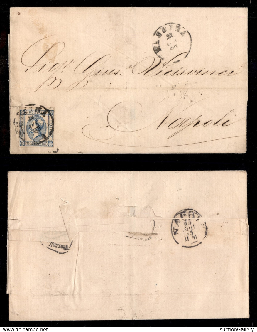 Antichi Stati Italiani - Sicilia - Messina (P.ti 11) - 15 Cent (12 - Regno) Su Lettera Per Napoli Del 22.4.63 - Otros & Sin Clasificación