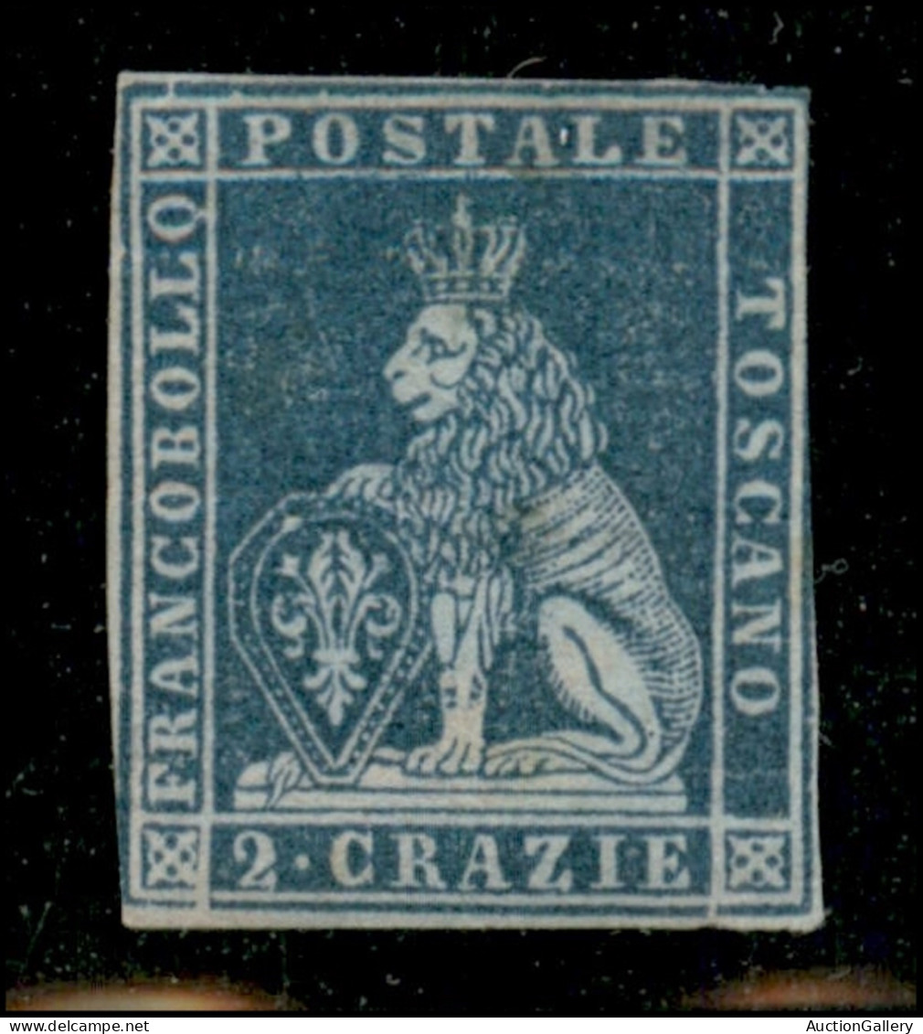 Antichi Stati Italiani - Toscana - 1851 - 2 Crazie (5) Corto Di Margini - Gomma Parziale Recuperata - Lievi Assottigliam - Autres & Non Classés