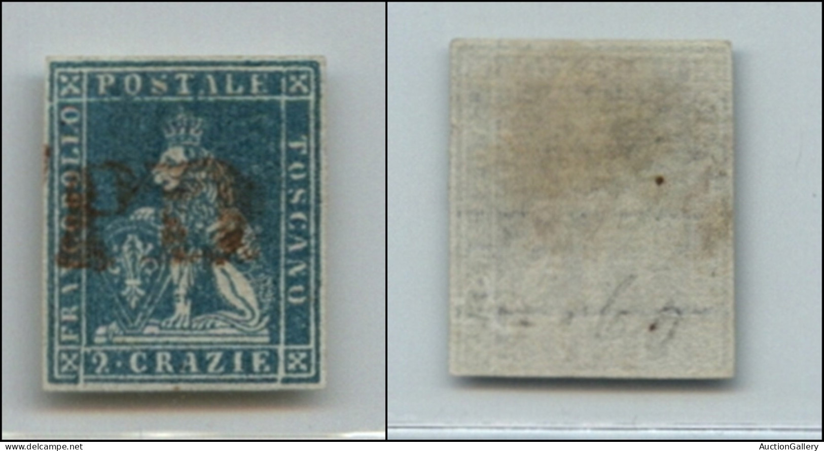 Antichi Stati Italiani - Toscana - 1851 - PD (rosso) - 2 Crazie (5) Usato (275) - Sonstige & Ohne Zuordnung