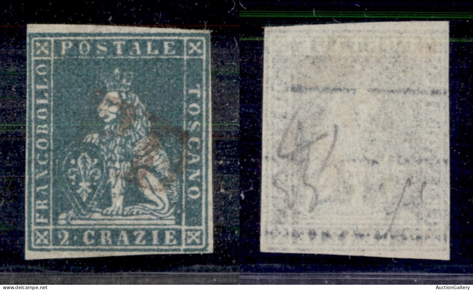 Antichi Stati Italiani - Toscana - 1851 - 2 Crazie (5e) Usato - Fiecchi (300) - Autres & Non Classés