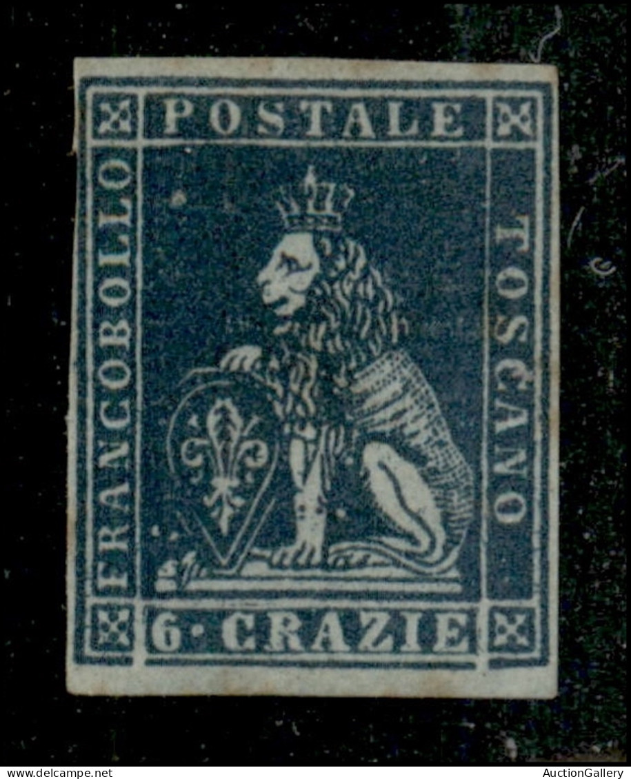 Antichi Stati Italiani - Toscana - 1851 - 6 Crazie (7c) Usato Con Invisibile Annullo (croce) A Penna - Sonstige & Ohne Zuordnung