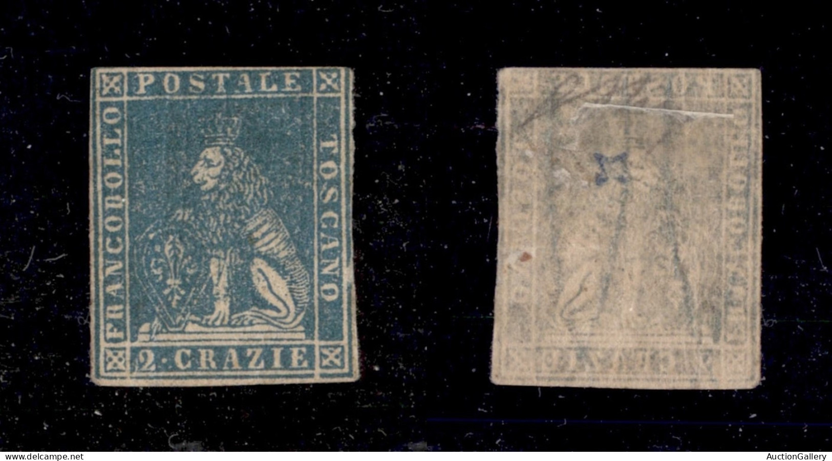 Antichi Stati Italiani - Toscana - 1857 - 2 Crazie (13) Corto In Alto - Gomma Originale - Oliva + Cert. AG (6.500+) - Other & Unclassified